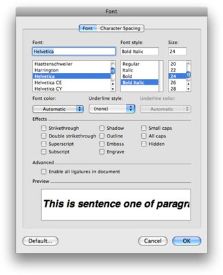 change text color on word for mac